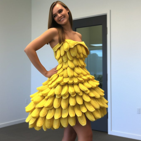 banana dress --v 5.1 --style raw