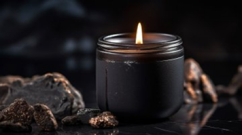 macro product photography of a black candle --ar 16:9 --style raw --v 5.1