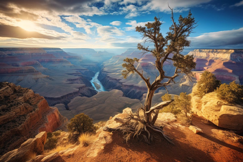 Grand Canyon National Park shot with Nikon D850 and Nikon AF-S NIKKOR 14-24mm f/2.8G ED lens, natural light, style of...
