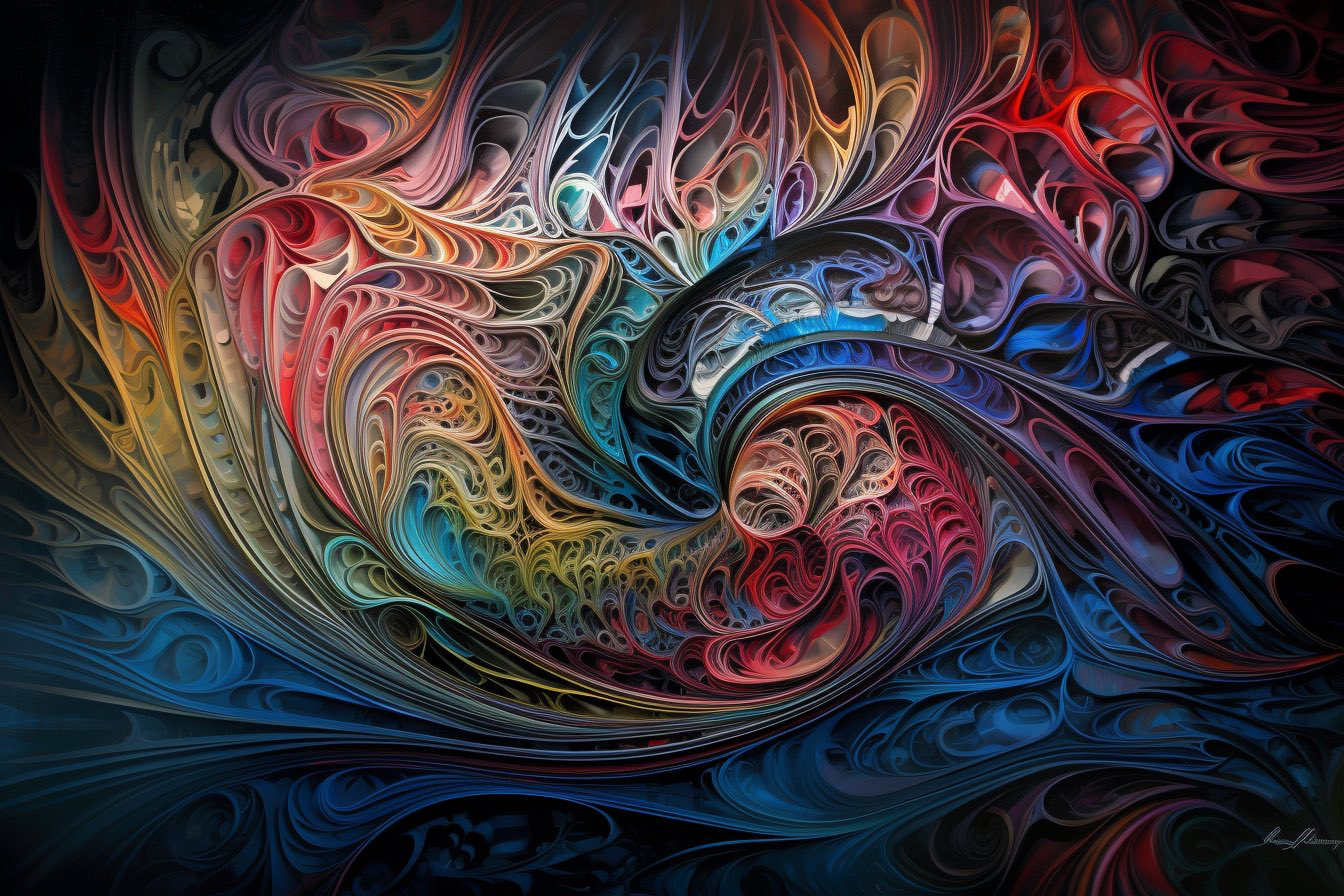 A highly detailed airbrush painting, using a parametric equation to create captivating art, x(t) = A * cos(a * t)...