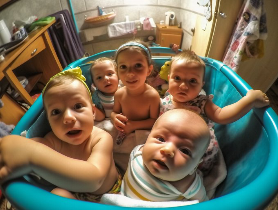 selfie taken by new born babies and they only putting diapers in the nursery, cute, hyper detailed, hyper realistic, mind...