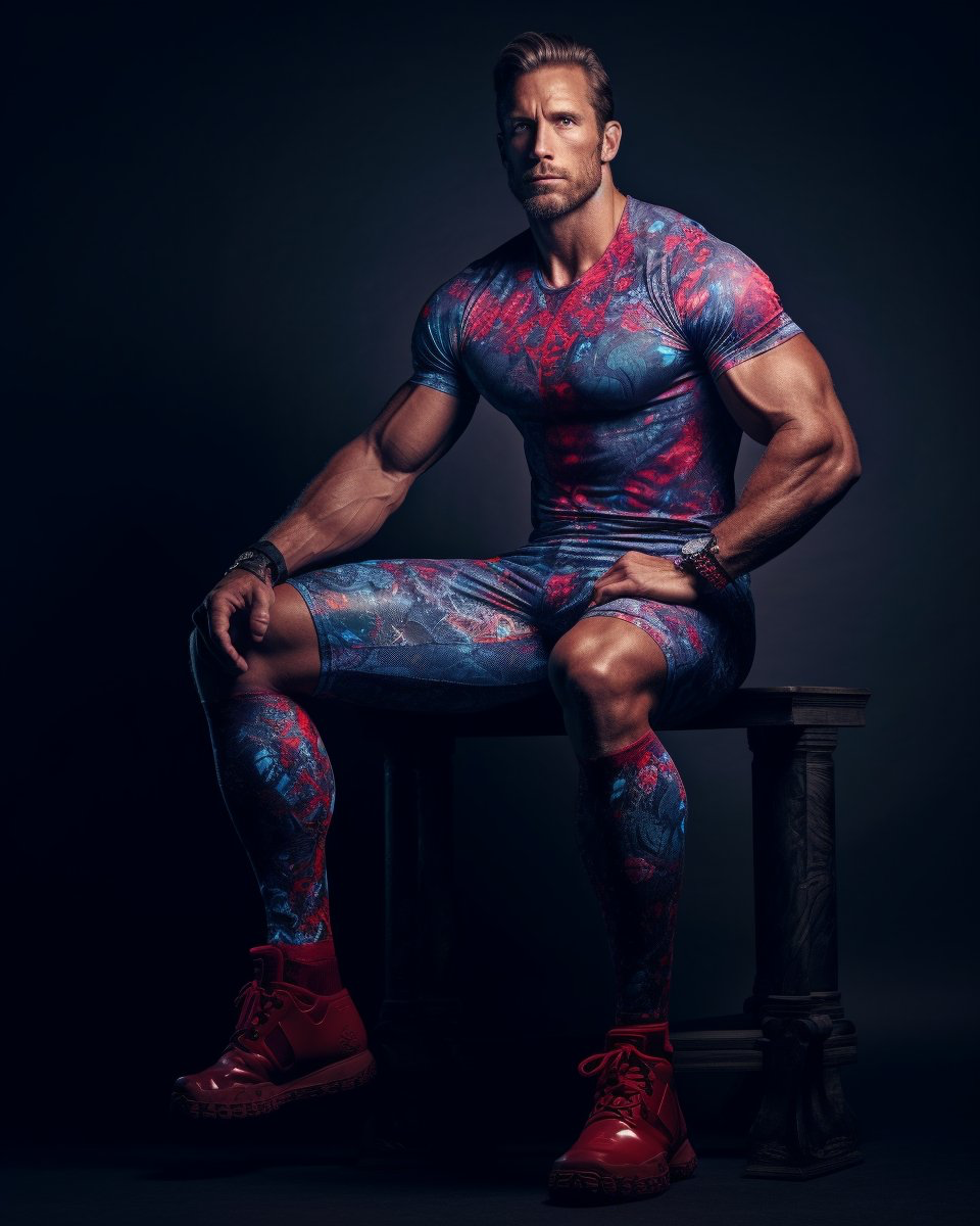 Fitness Instagram model muscular legs, photography for vogue magazine, full body, studio light