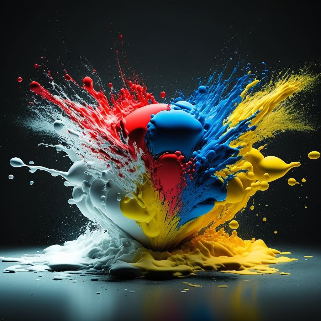 High speed photography, primary colors